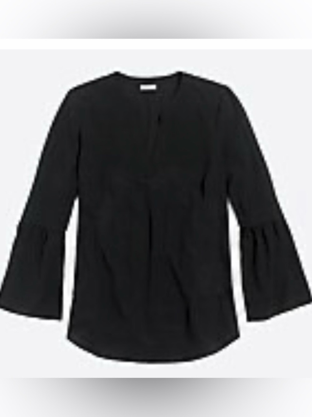 Black Bell-Sleeve Women's Top